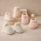 Weiche Baby-Plüschsockenschuhe mit Sohle