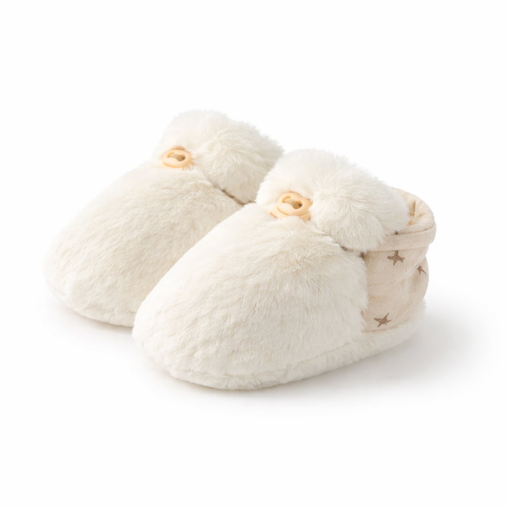 Weiche Baby-Plüschsockenschuhe mit Sohle