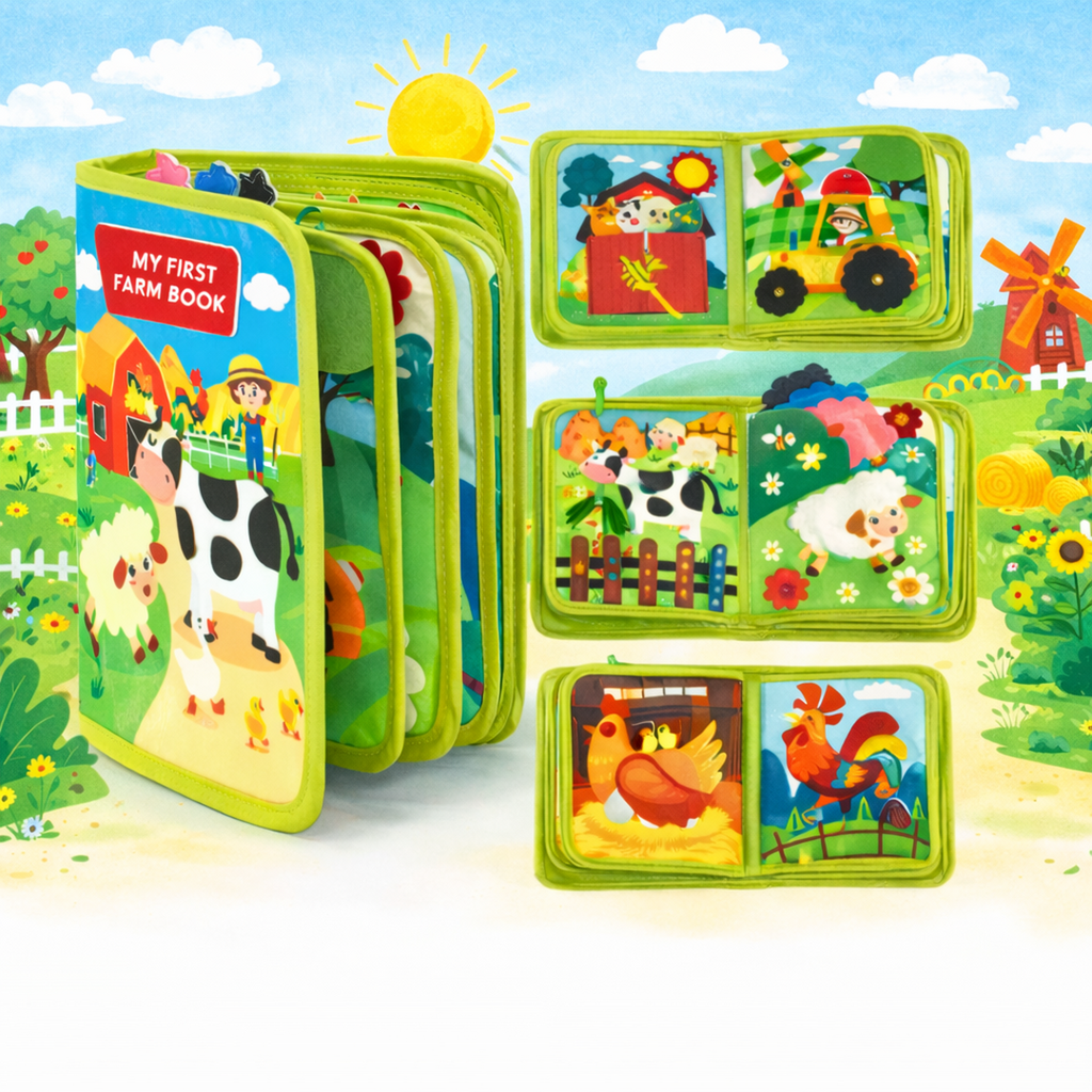 Soft Activity Book with Farm-Themed Interactive Pages