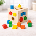 Wooden Shape Sorting Cube Toy