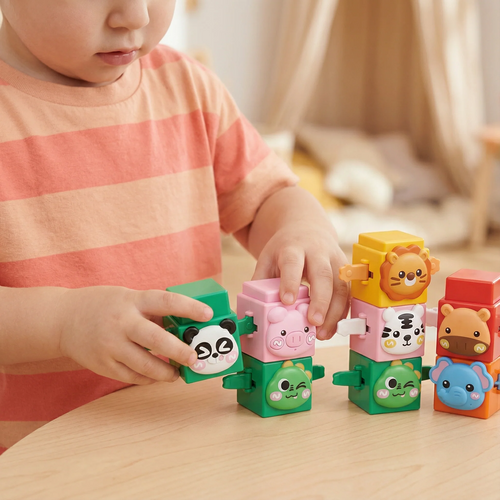 Animal Stacking Blocks with Interlocking Connectors