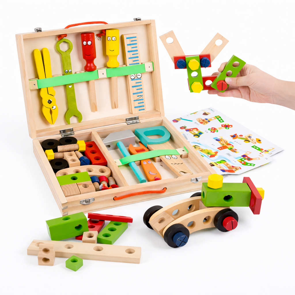 Wooden Tool Kit Construction Toy Set