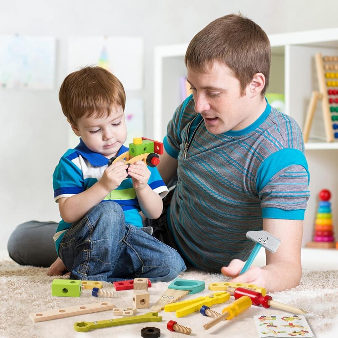 Wooden Tool Kit Construction Toy Set