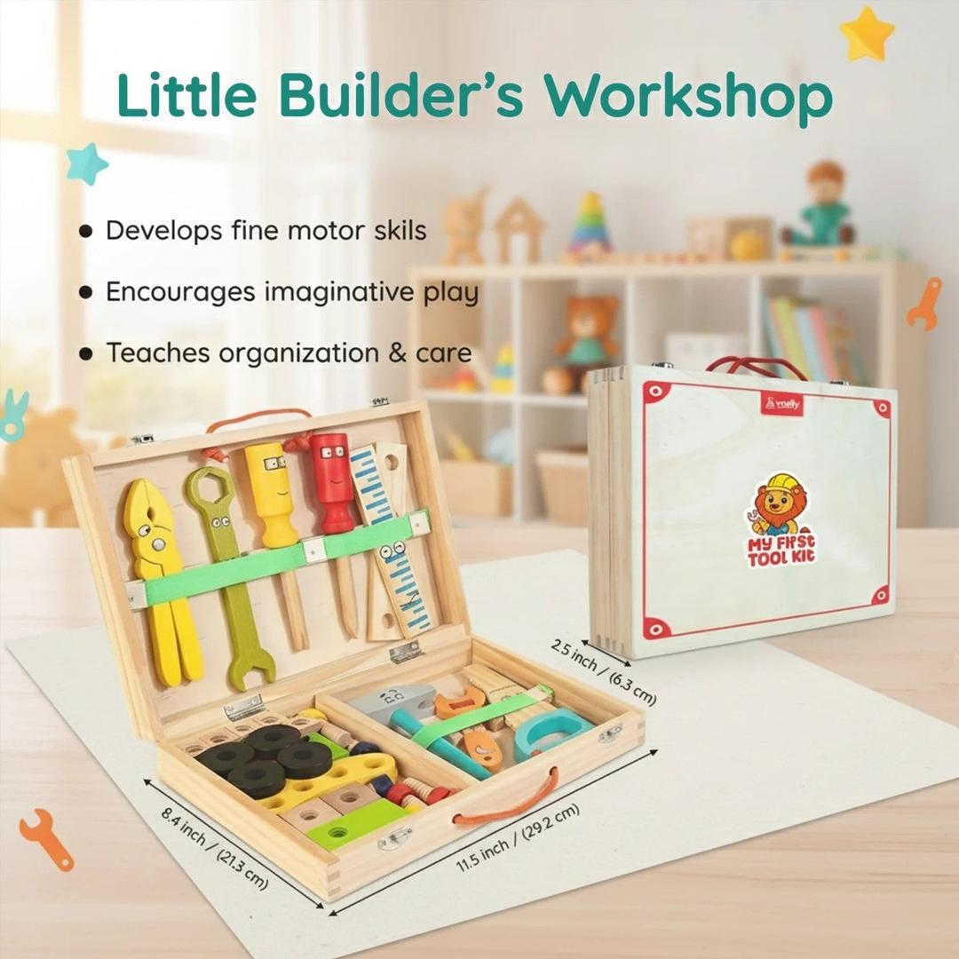 Wooden Tool Kit Construction Toy Set