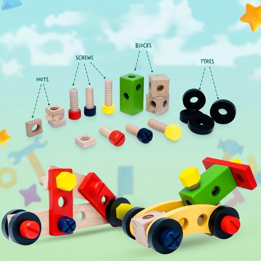Wooden Tool Kit Construction Toy Set
