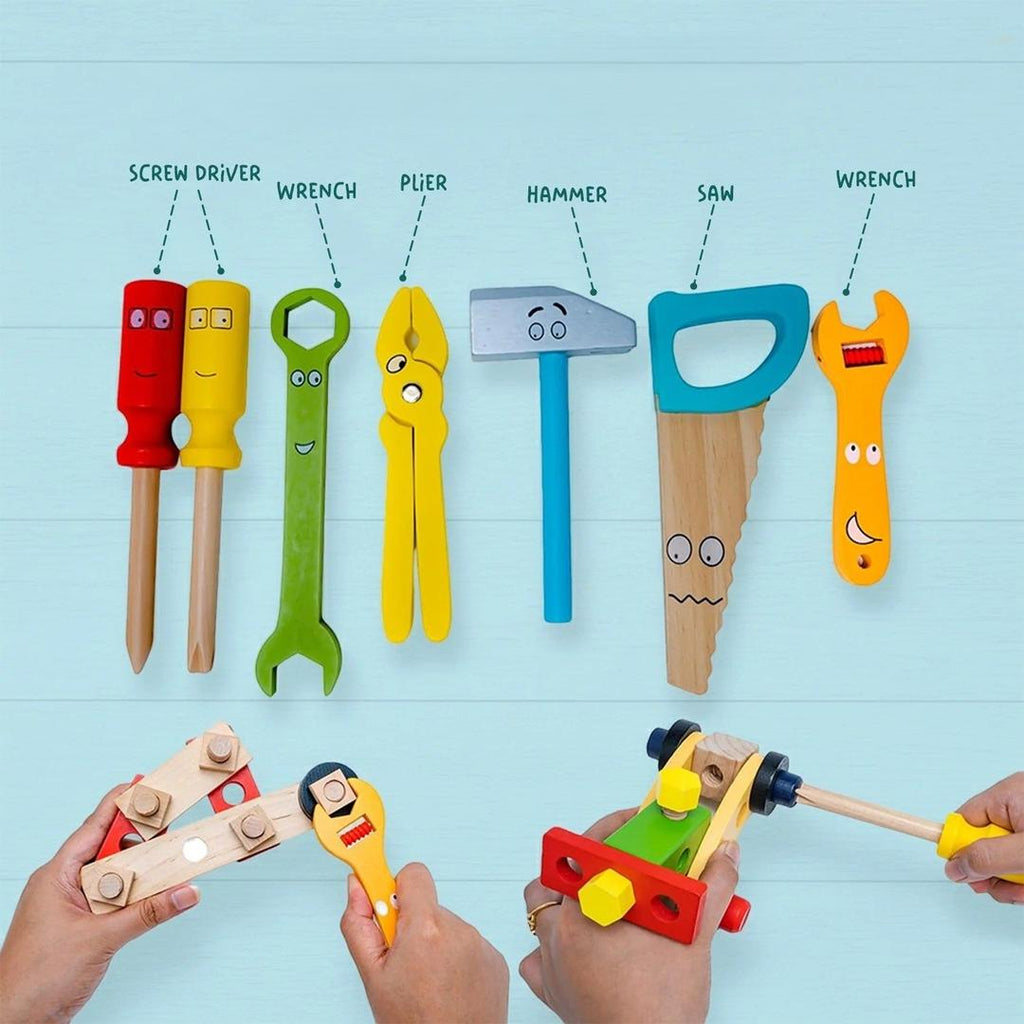 Wooden Tool Kit Construction Toy Set