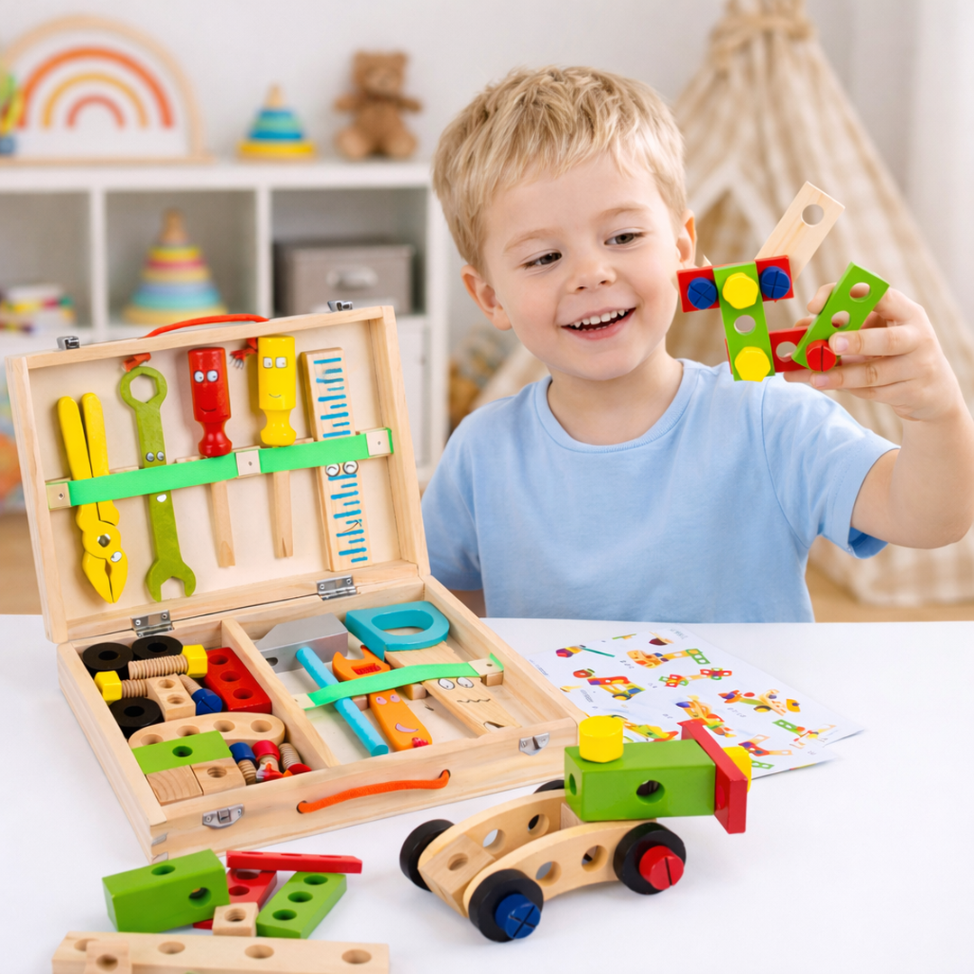 Wooden Tool Kit Construction Toy Set