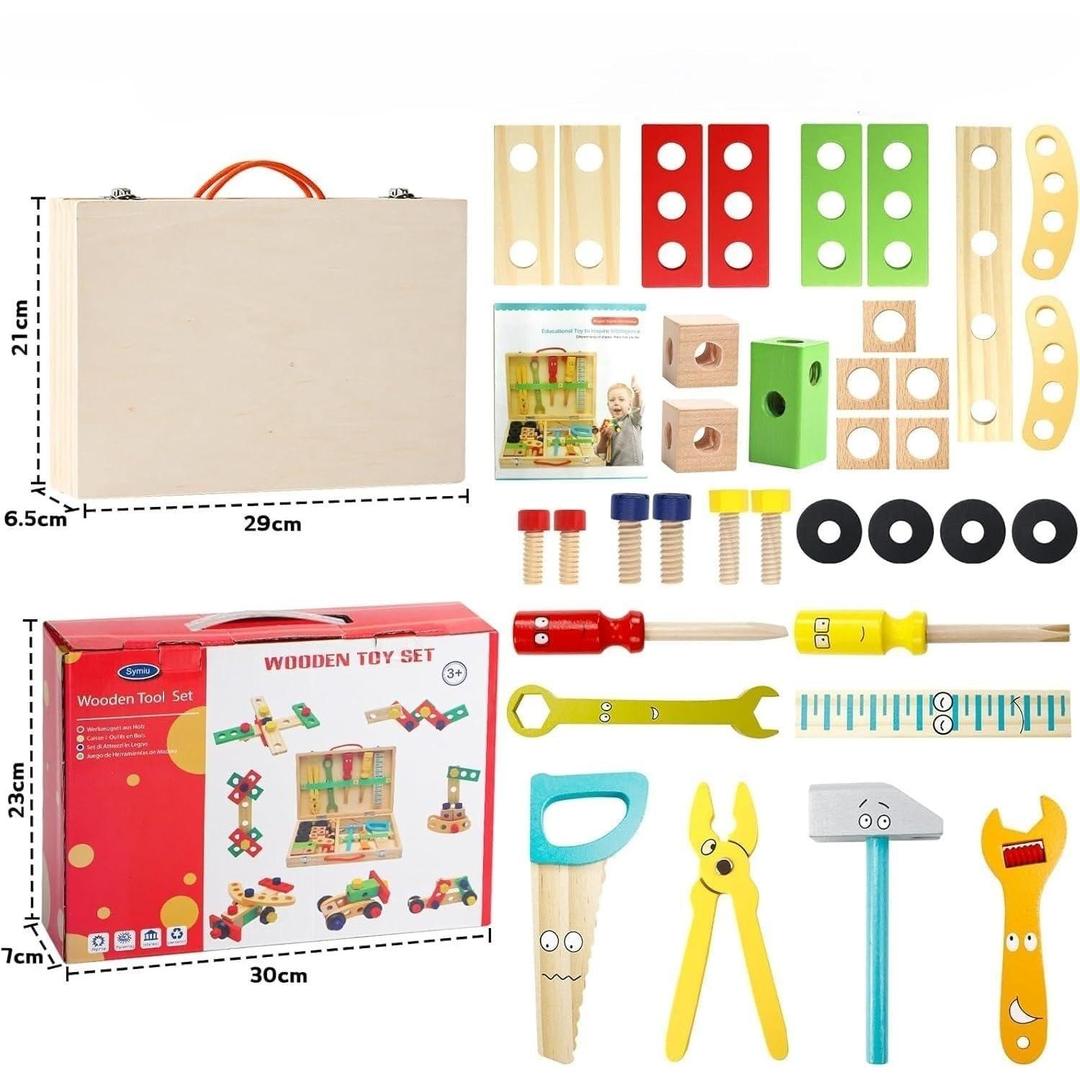 Wooden Tool Kit Construction Toy Set