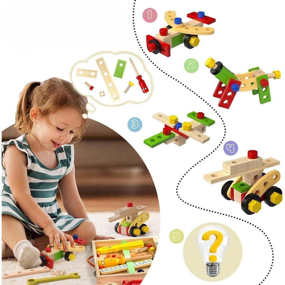 Wooden Tool Kit Construction Toy Set
