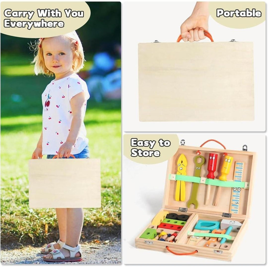 Wooden Tool Kit Construction Toy Set