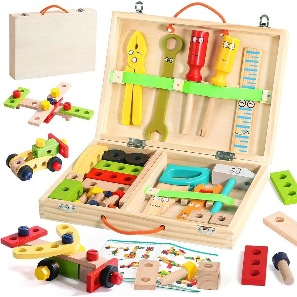 Wooden Tool Kit Construction Toy Set