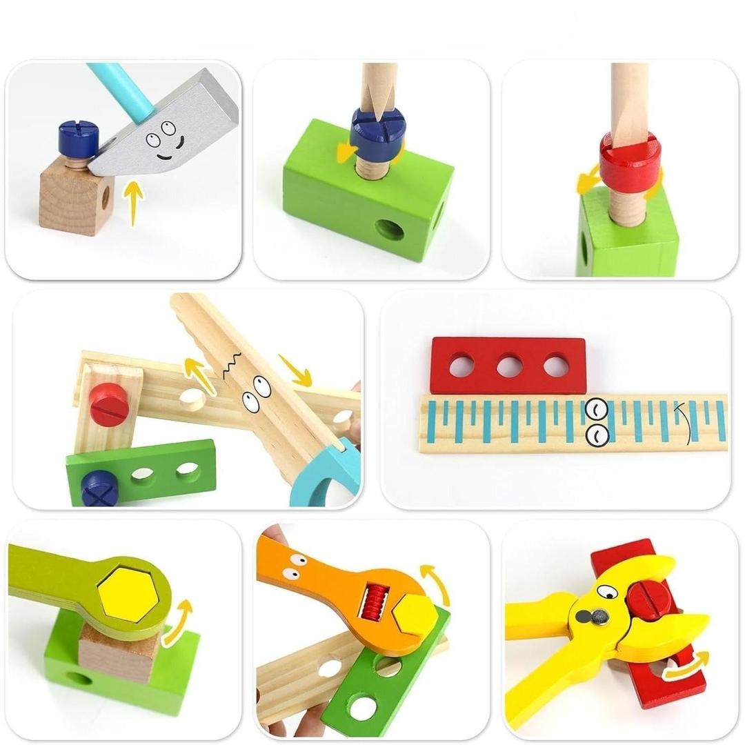 Wooden Tool Kit Construction Toy Set