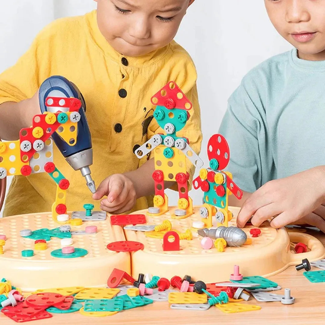 Toolbox Construction Toy Set with Drill and Assembly Pieces