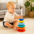 Stacking Gear Tower Toy with Spiral Rod