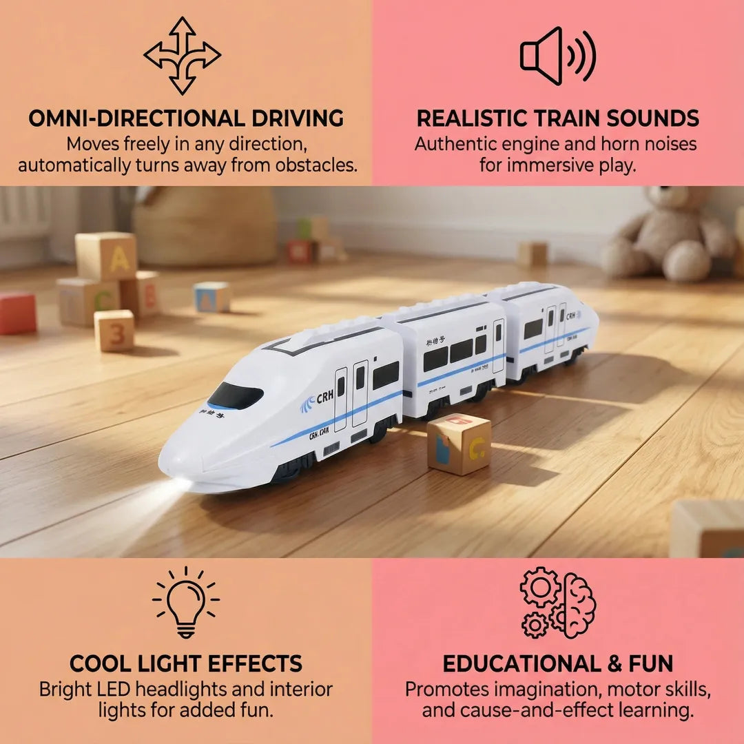 Electric High Speed Train Toy with Light and Sound