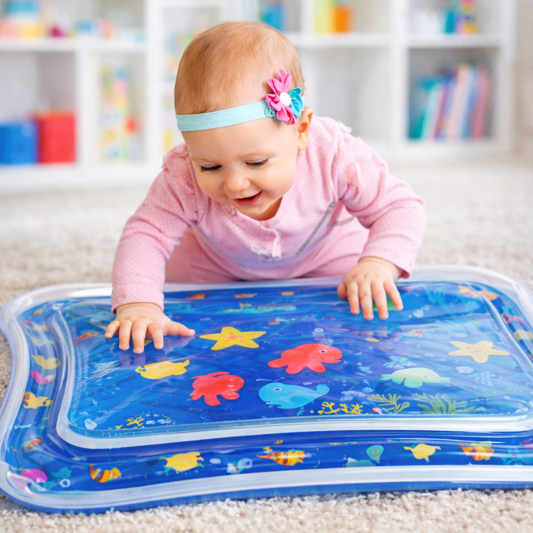 Tummy Time Water Mat with Floating Shapes