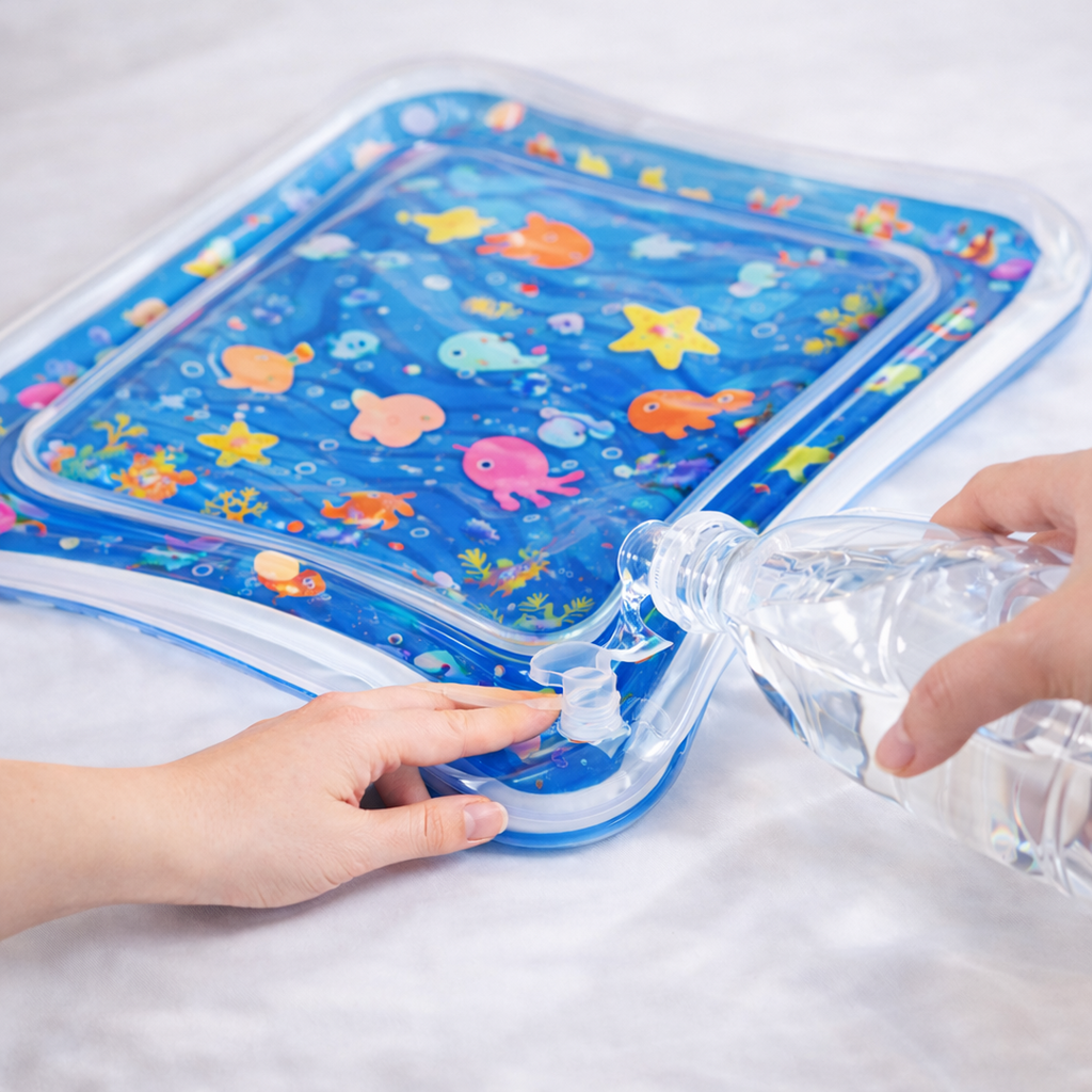 Tummy Time Water Mat with Floating Shapes