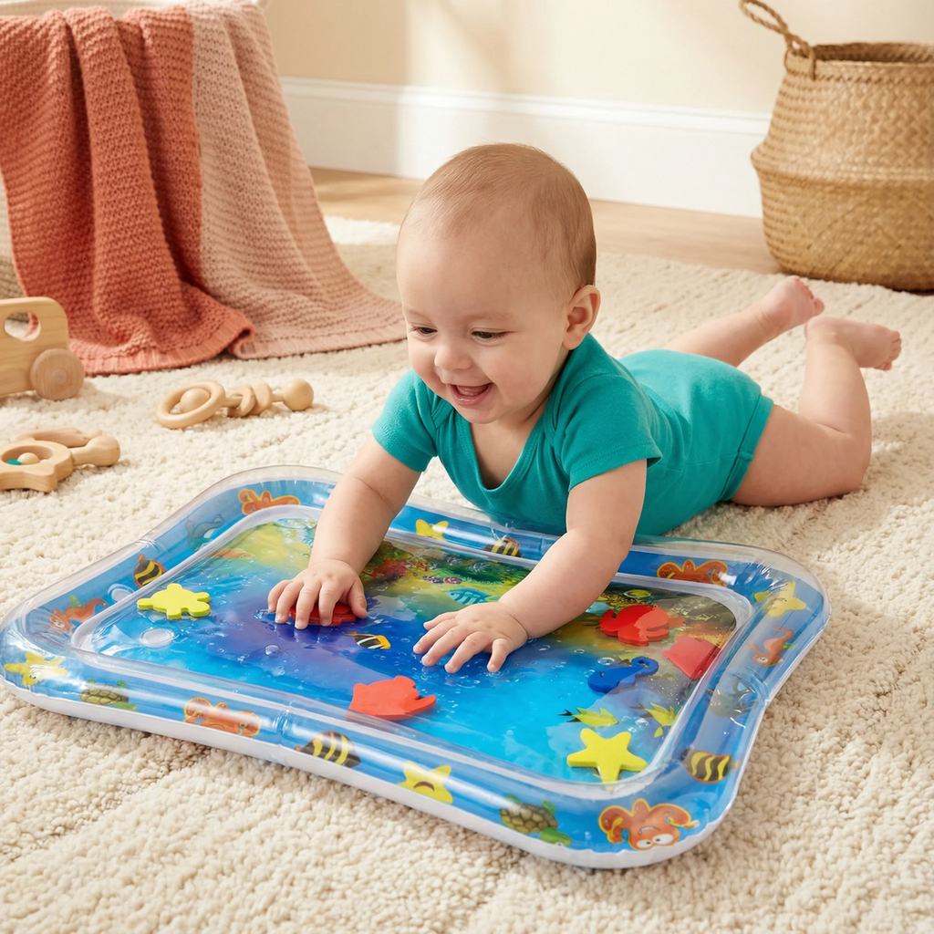 Tummy Time Water Mat with Floating Shapes