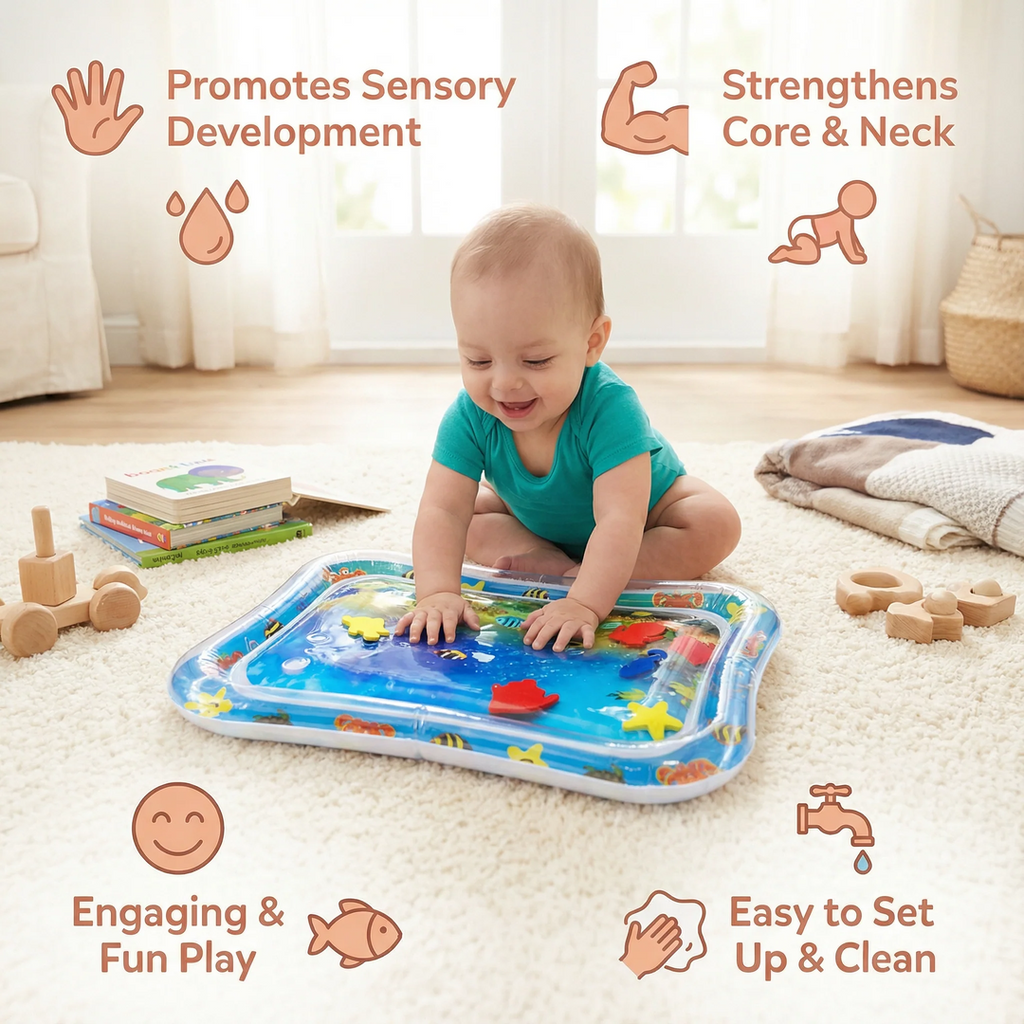 Tummy Time Water Mat with Floating Shapes