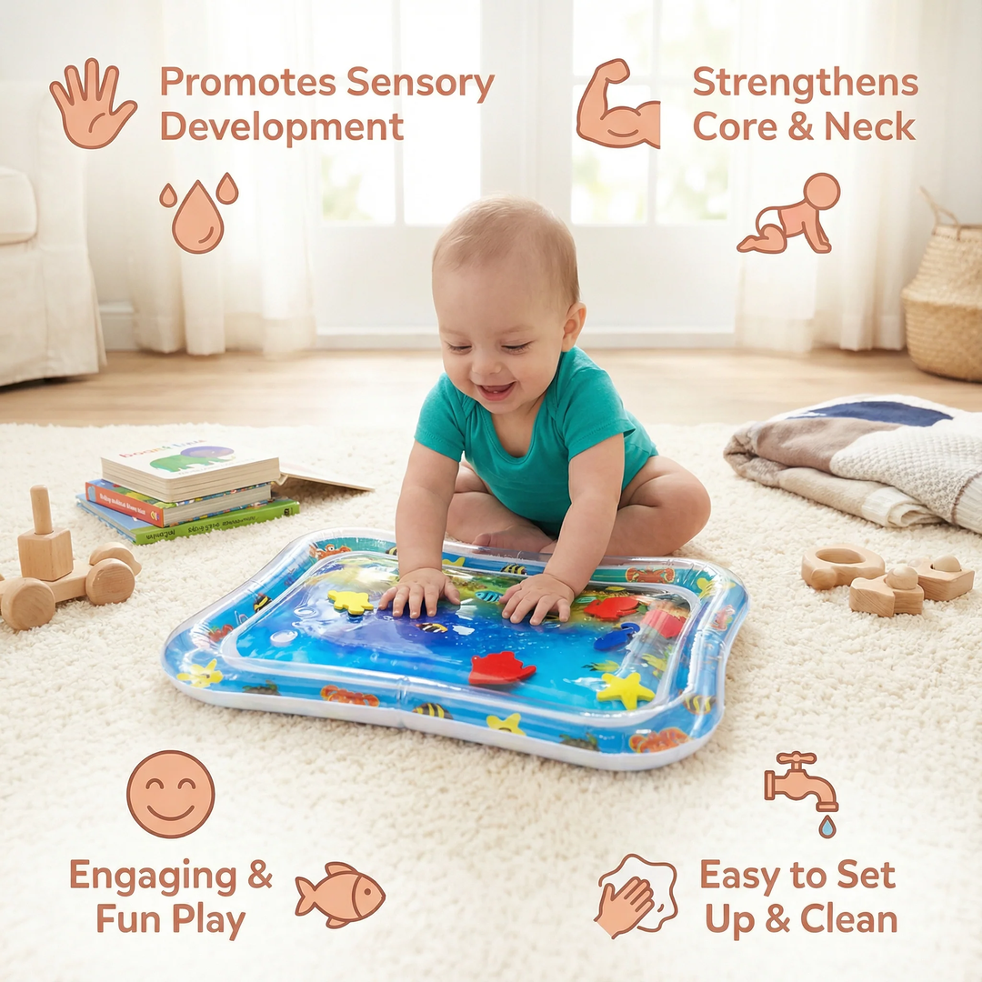 Tummy Time Water Mat with Floating Shapes