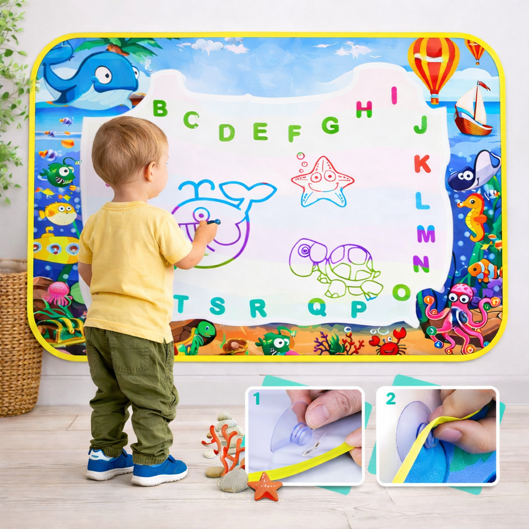 Water Drawing Mat Toy with Reusable Water Pen