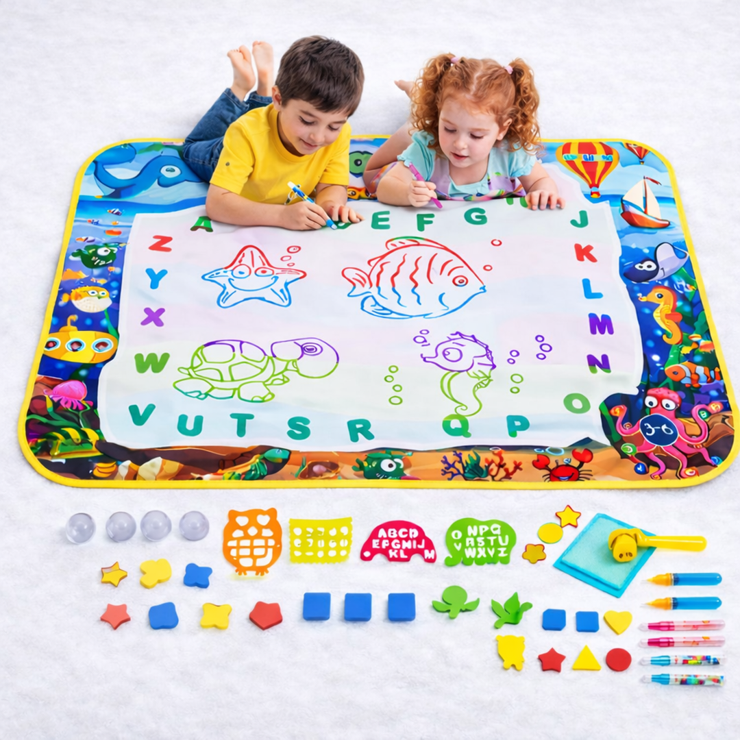 Water Drawing Mat Toy with Reusable Water Pen