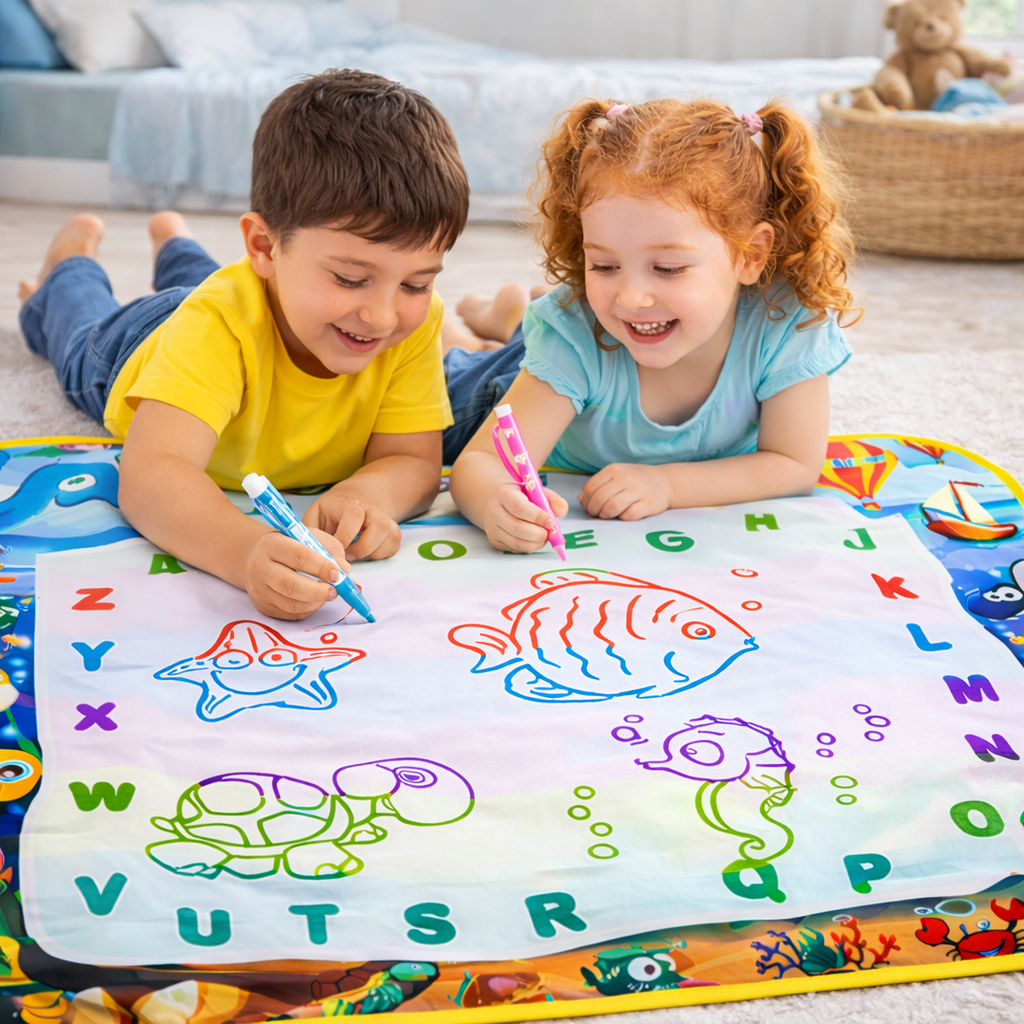 Water Drawing Mat Toy with Reusable Water Pen