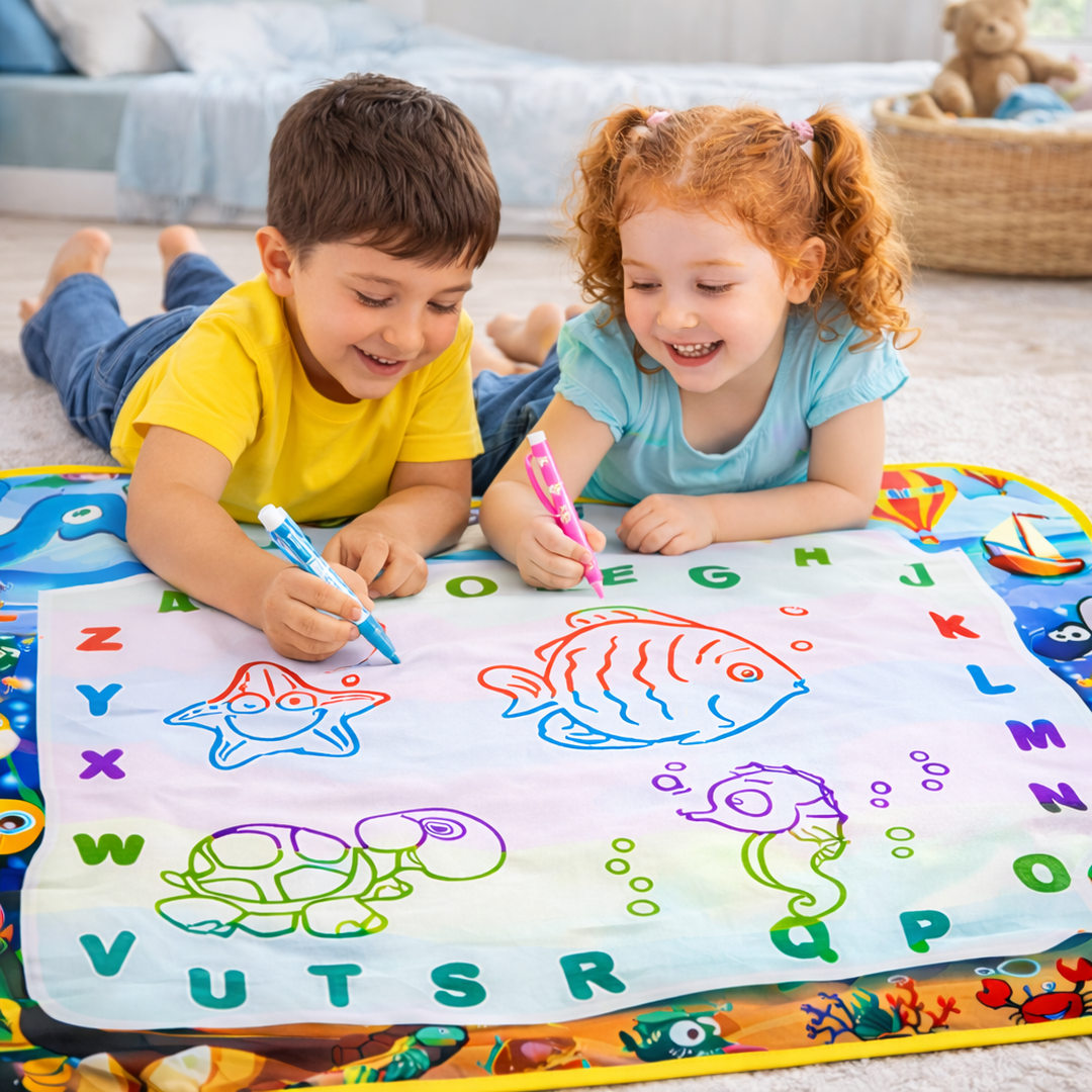 Water Drawing Mat Toy with Reusable Water Pen