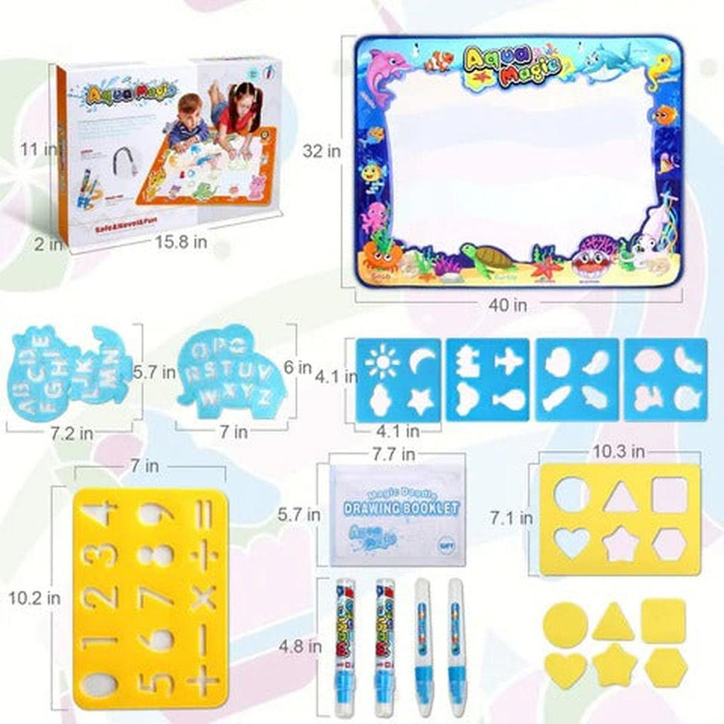 Water Drawing Mat Toy with Reusable Water Pen