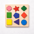 Wooden Shape Puzzle Board with Geometric Pieces