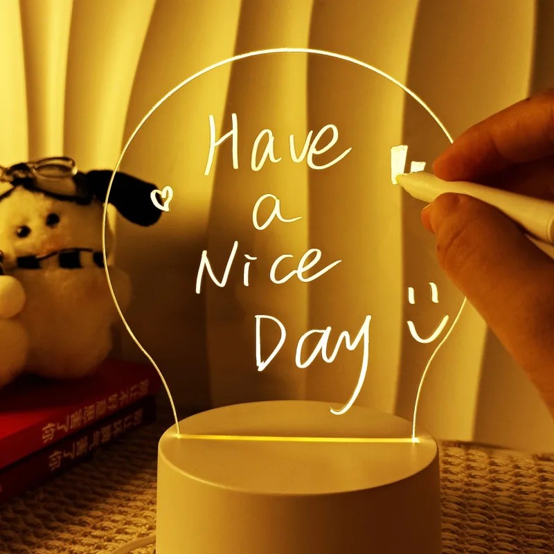 Acrylic LED Night Light - Erasable Writing Board