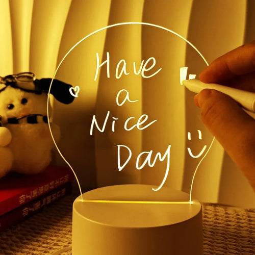 Acrylic LED Night Light - Erasable Writing Board