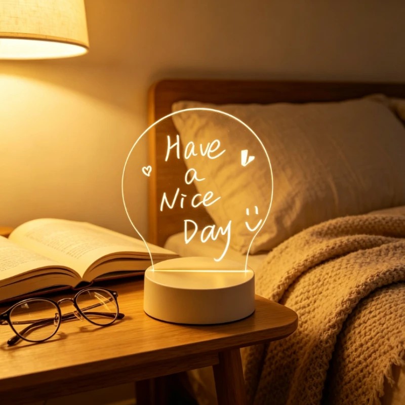 Acrylic LED Night Light - Erasable Writing Board