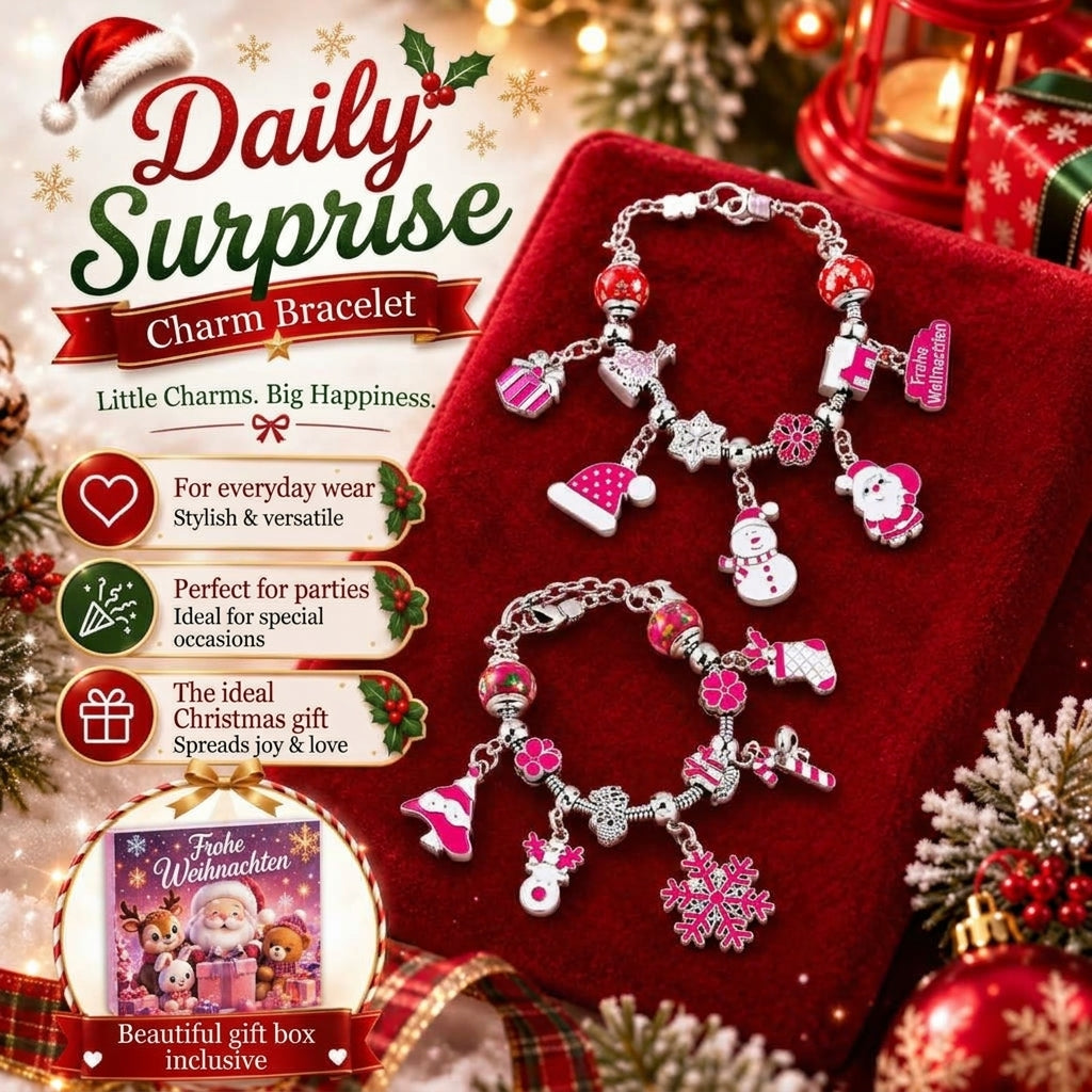 Advent Calendar Bracelet Making Kit - 24-Compartment Christmas Countdown Craft Set
