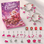 Advent Calendar Bracelet Making Kit - 24-Compartment Christmas Countdown Craft Set