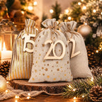 Advent Calendar Set - 24 Fillable Fabric Bags with Drawstring Closure