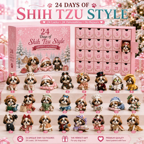 Advent Calendar with 24 Collectible Shih Tzu Figurines