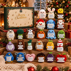 Advent Calendar with Crocheted-Look Figures - 24-Day Countdown