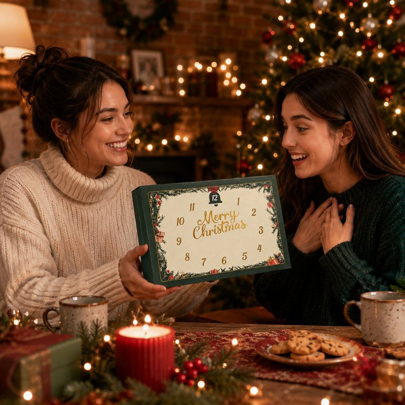 Advent Calendar with Crocheted-Look Figures - 24-Day Countdown