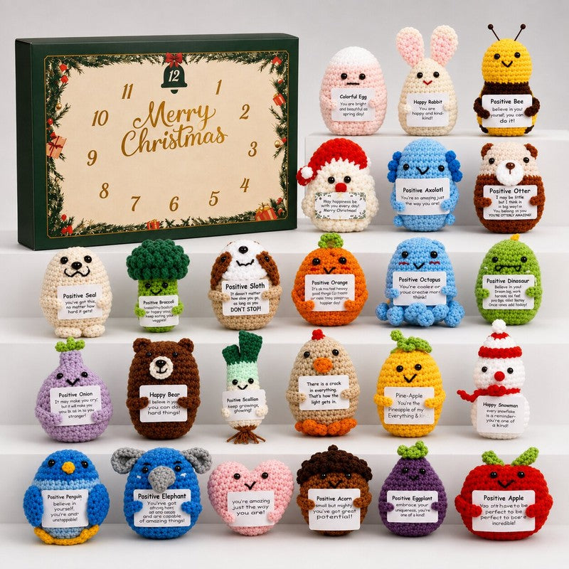 Advent Calendar with Crocheted-Look Figures - 24-Day Countdown