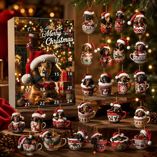 Advent Calendar with Dachshund Ornaments - 2026 Edition