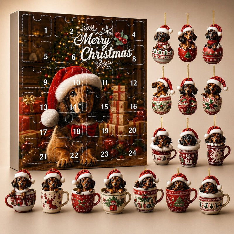 Advent Calendar with Dachshund Ornaments - 2026 Edition