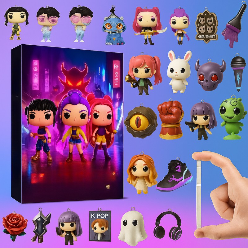 Anime K-Pop Advent Calendar with Mini Figures and Decorative Pendants