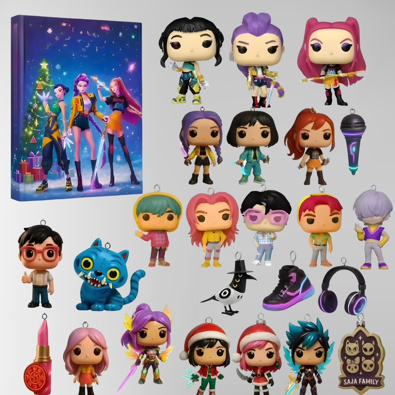 Anime K-Pop Advent Calendar with Mini Figures and Decorative Pendants