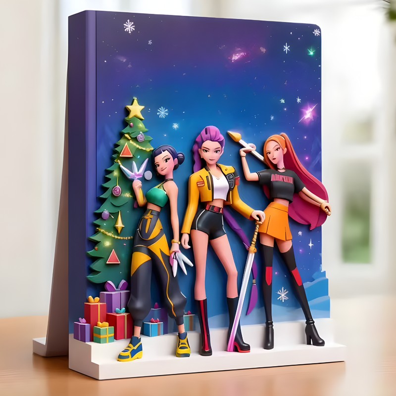 Anime K-Pop Advent Calendar with Mini Figures and Decorative Pendants
