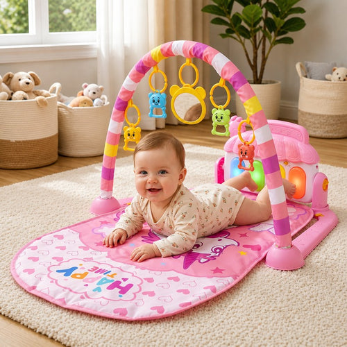 Baby Activity Play Mat with Piano Gym and Multi-Sensory Arch
