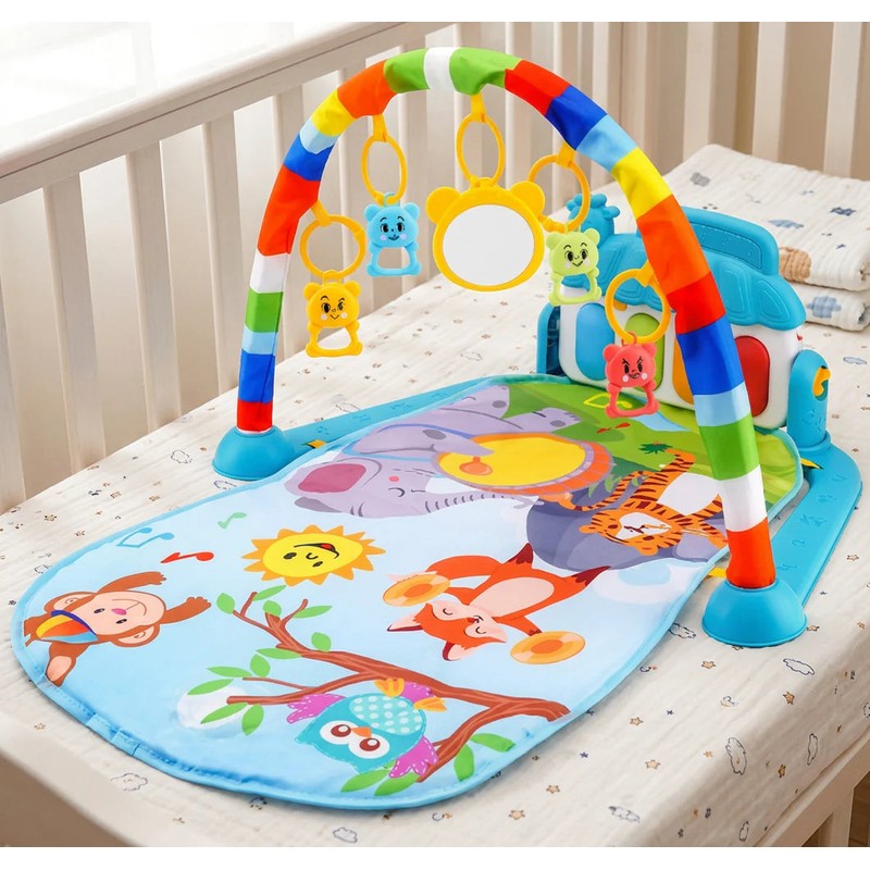 Baby Activity Play Mat with Piano Gym and Multi-Sensory Arch