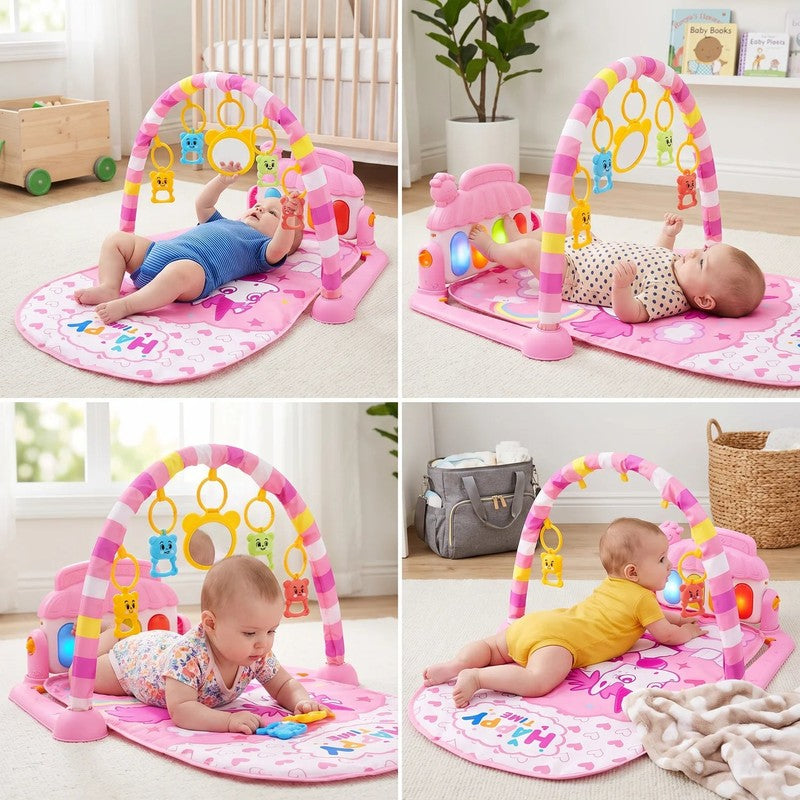 Baby Activity Play Mat with Piano Gym and Multi-Sensory Arch