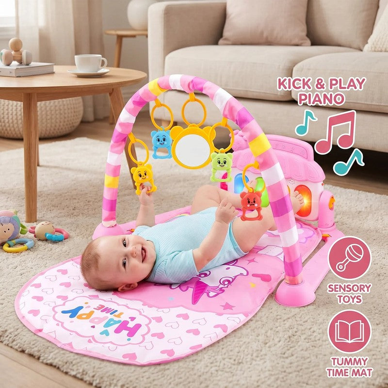 Baby Activity Play Mat with Piano Gym and Multi-Sensory Arch
