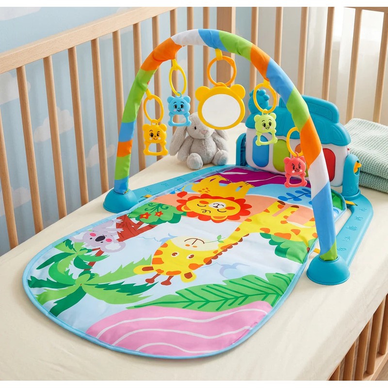 Baby Activity Play Mat with Piano Gym and Multi-Sensory Arch